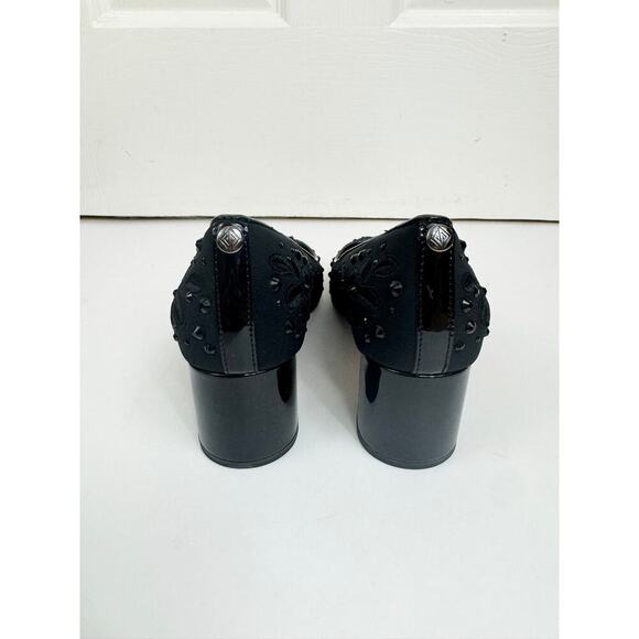 NWB DONALD PLINER BEADED SUZETTE BLOCK HEEL 8 - Picture 4 of 7